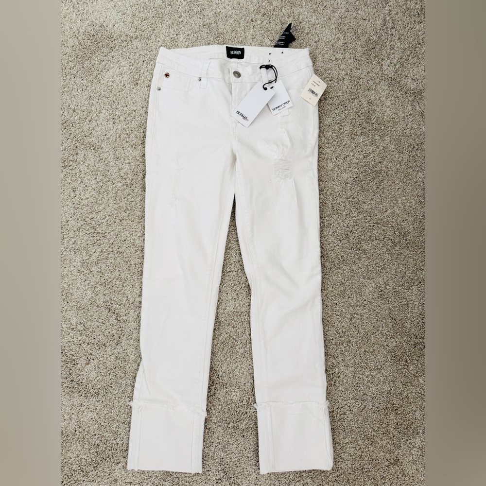 New with tags Hudson skinny crop stretch white jeans size girls 16.